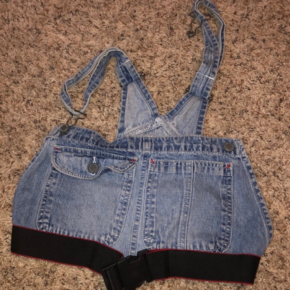 LF jean overall buckle crop top - Picture 1 of 1